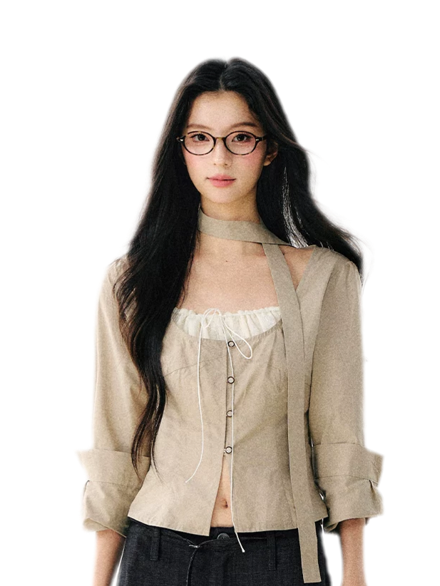 Halter Scarf Shirt Blouse