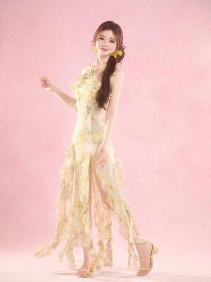 Sunlit Ruffle Swim Dress