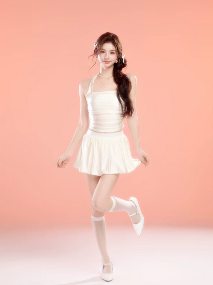 White Two-Piece Swim Dress