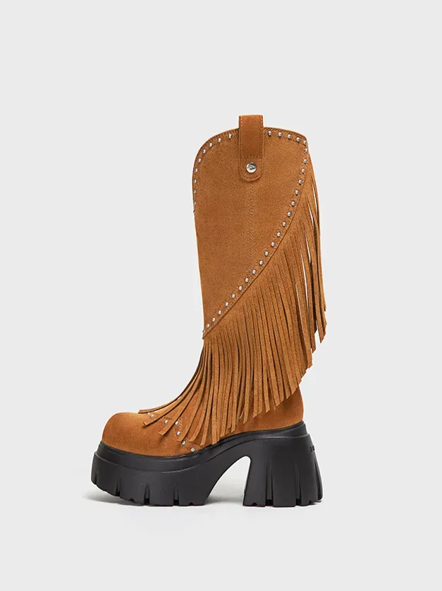 Western Fringe Tall Boots