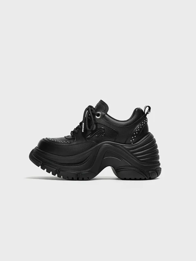 Leather Height-Increase Sneakers