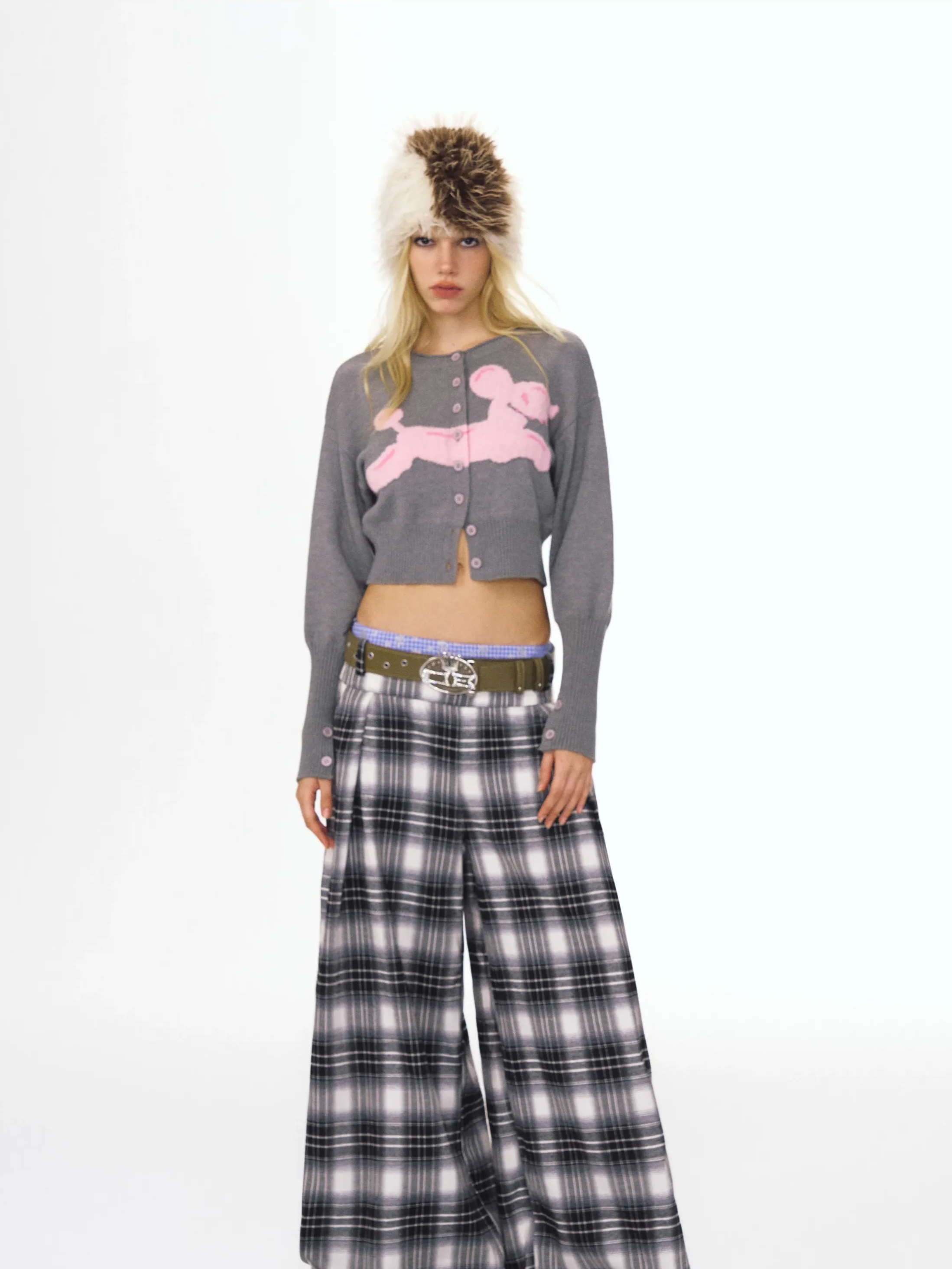 Poodle Motif Cardigan