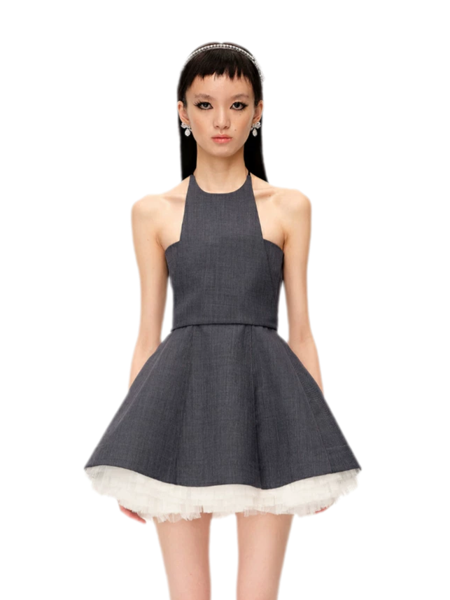 Structured Tulle A-Line Dress