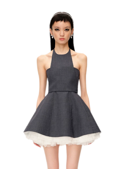 Structured Tulle A-Line Dress