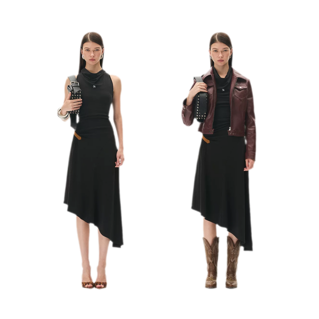 Acetate Wool Ruched Halter Dress