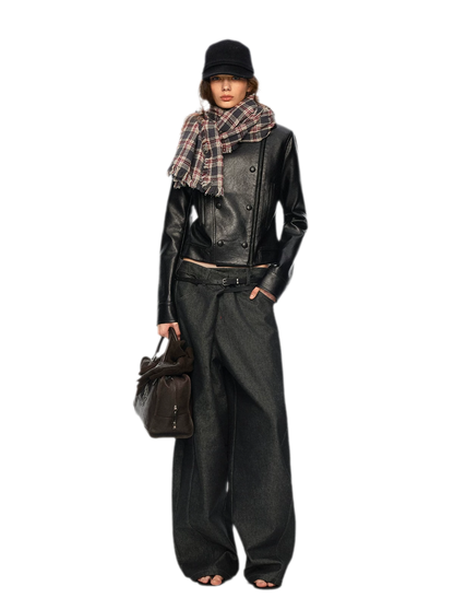 Wool Plaid Fringed Scarf