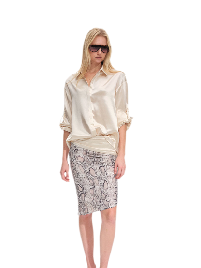 Vintage kokerrok met slangenprint