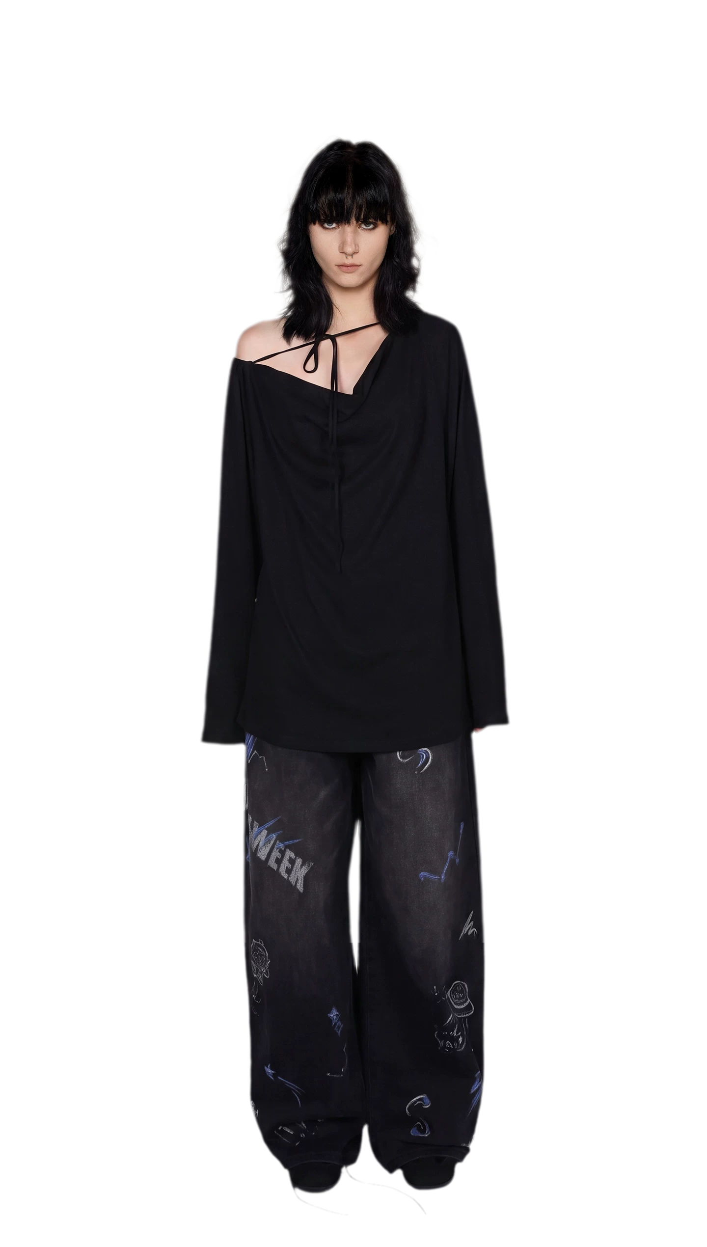 Draped Off-Shoulder Tee