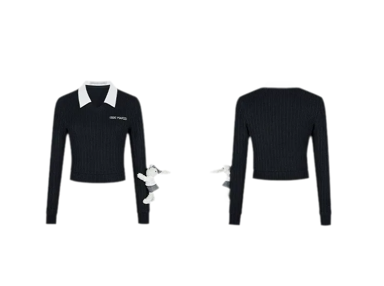 Faux Layered V-neck Sweater
