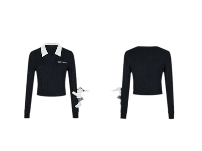 Faux Layered V-neck Sweater