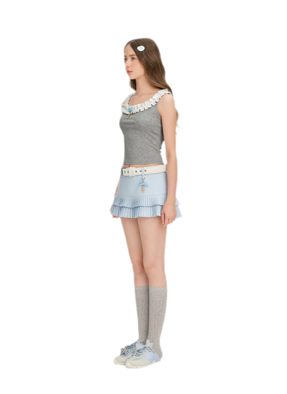 Ruffle Collar Knit Camisole