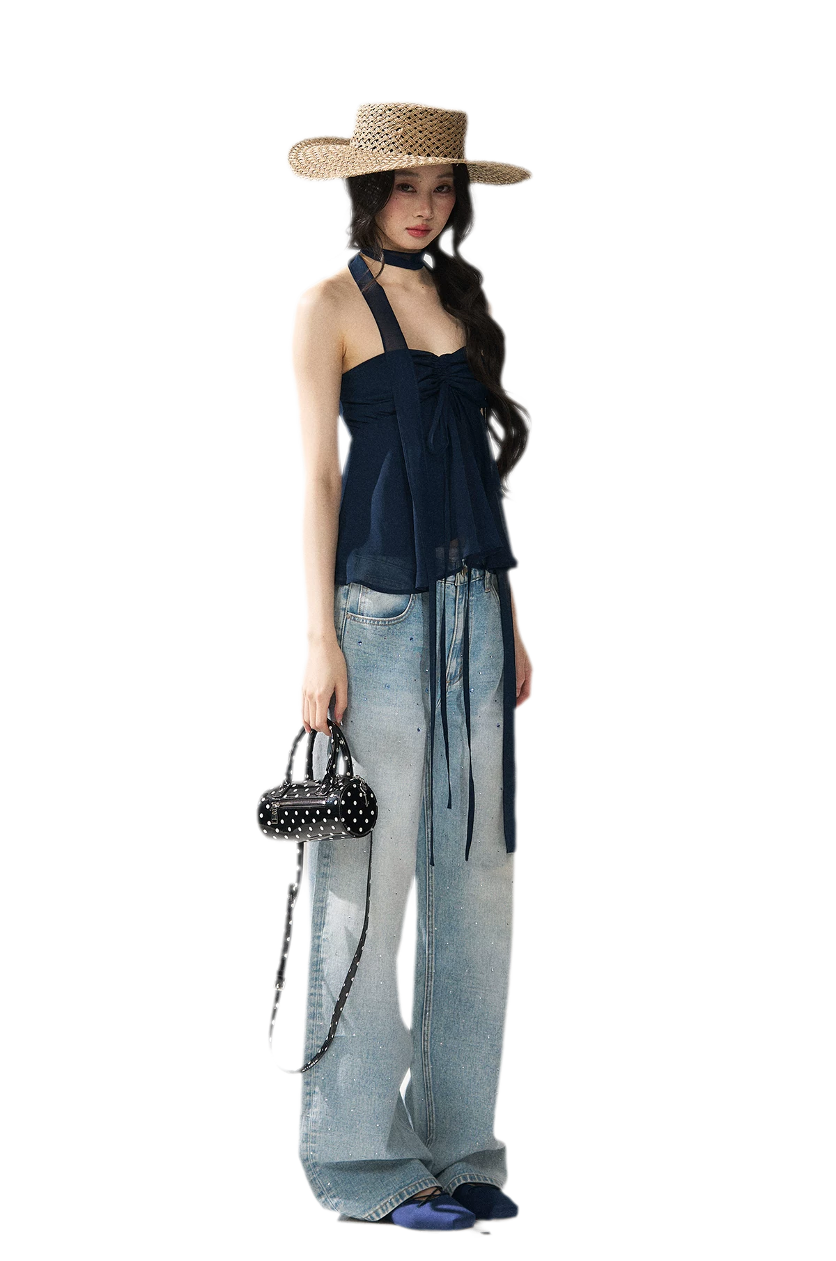 Halter Ruched Bustier Top
