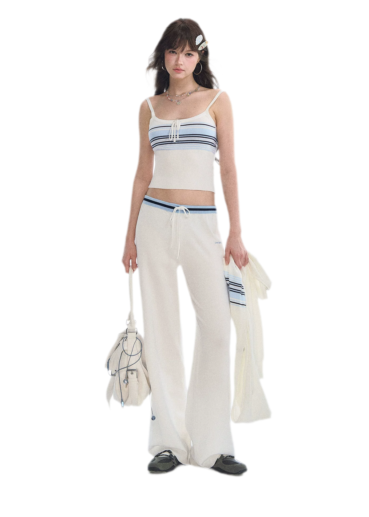 Striped Hooded Three-Piece Set