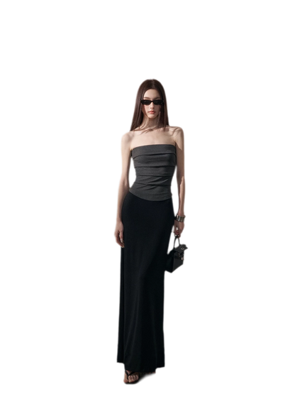 Colorblock Pleated Knit Dress