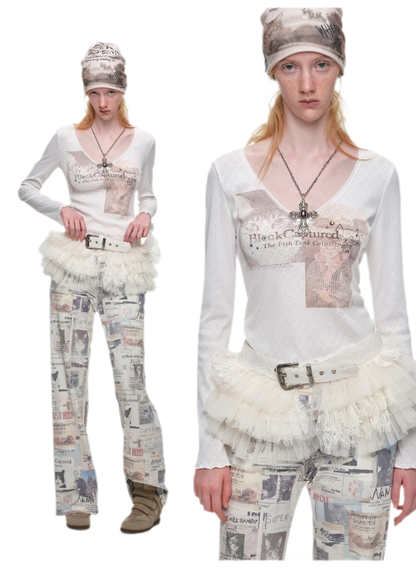 Layered Lace Waist Cincher Skirt