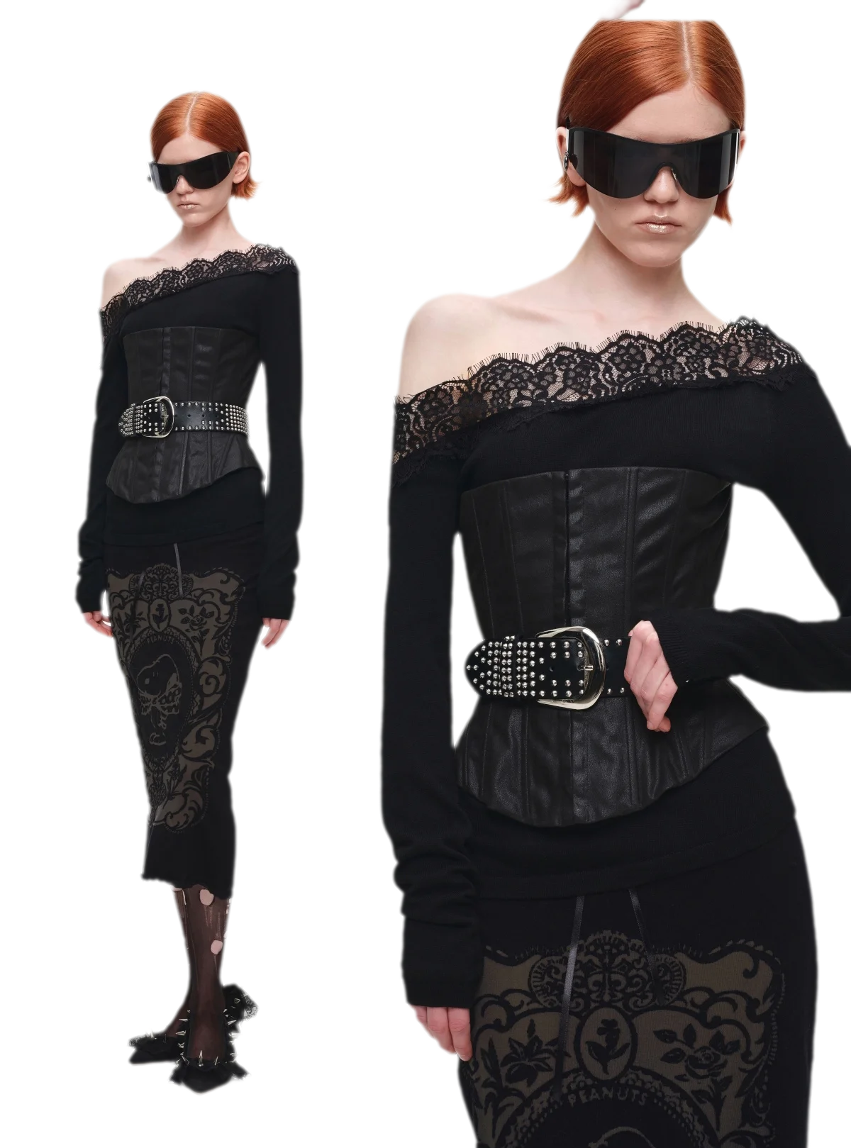 Acetate Cashmere Lace Knit Top