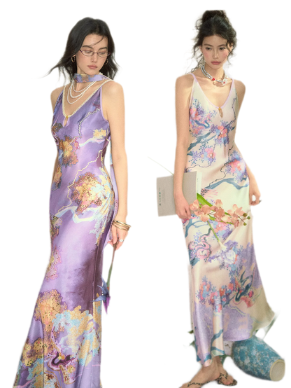 Satin Fishtail Slip Dress