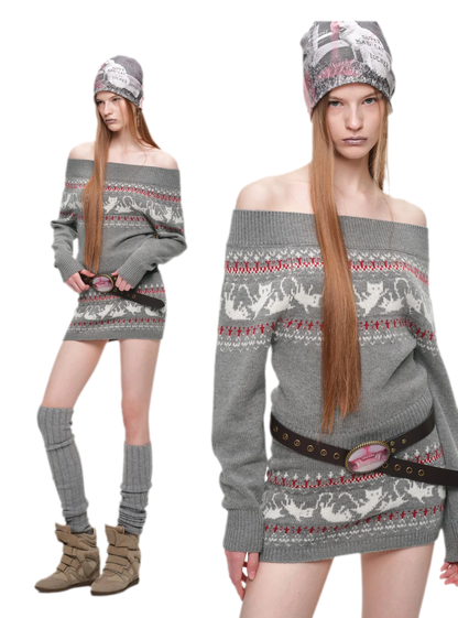 Haut en maille pour chat Fair Isle