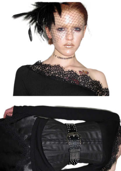 Washed Faux-Leather Corset Belt