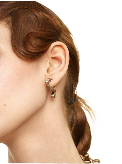 Vintage Gold &amp; Silver Zircon Earrings