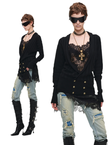 Washed Appliqué Straight-Leg Jeans