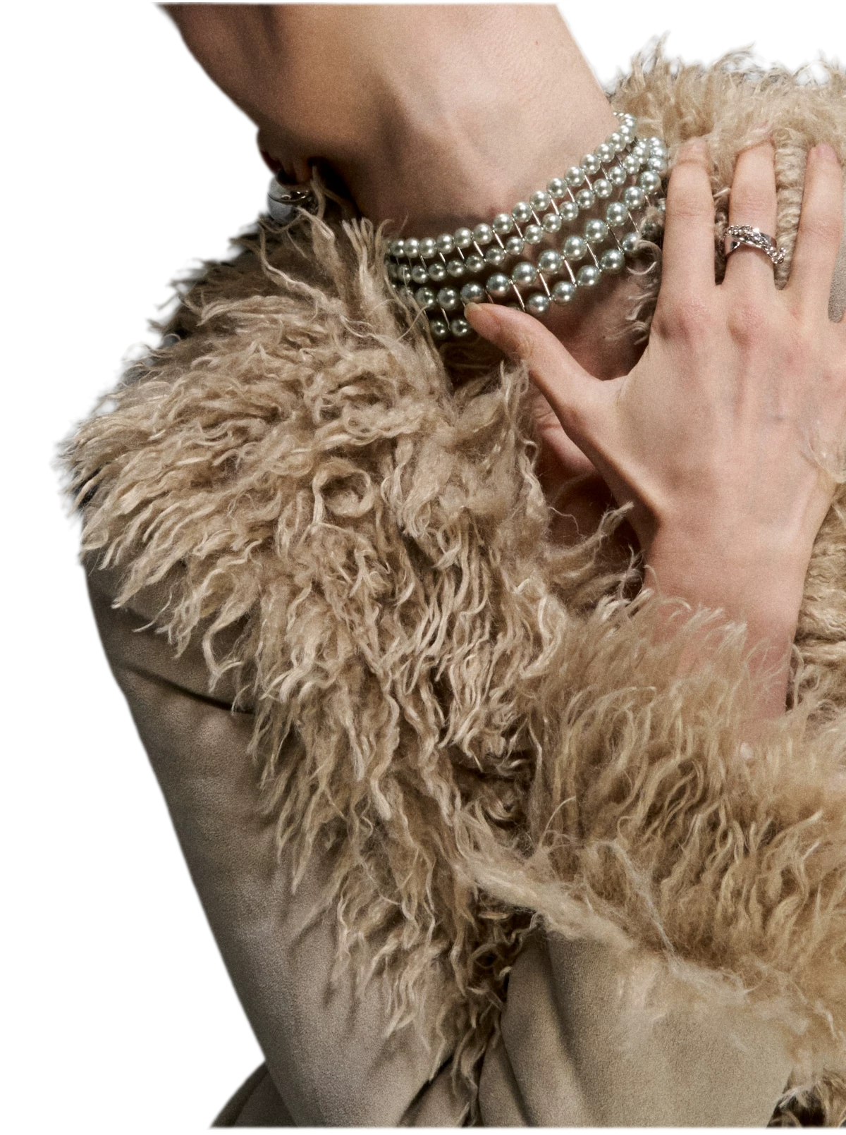 M2M Original Vintage Double Layer Pearl Metal Choker