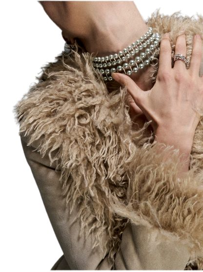 M2M Original Vintage Double Layer Pearl Metal Choker