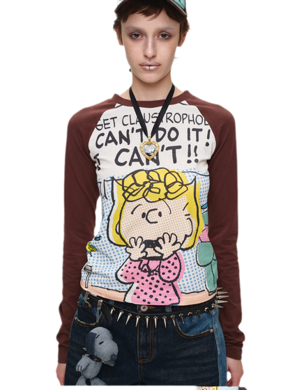 Contrast Raglan Graphic T-Shirt