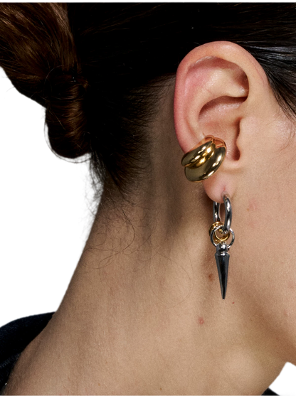Gold &amp; Silver Tooth Design Earrings