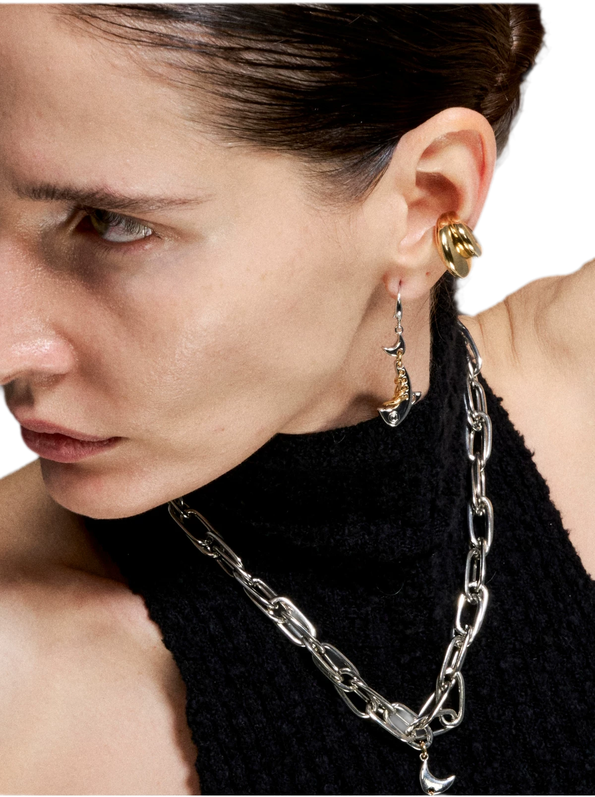 Vintage Fishbone Chain Earrings
