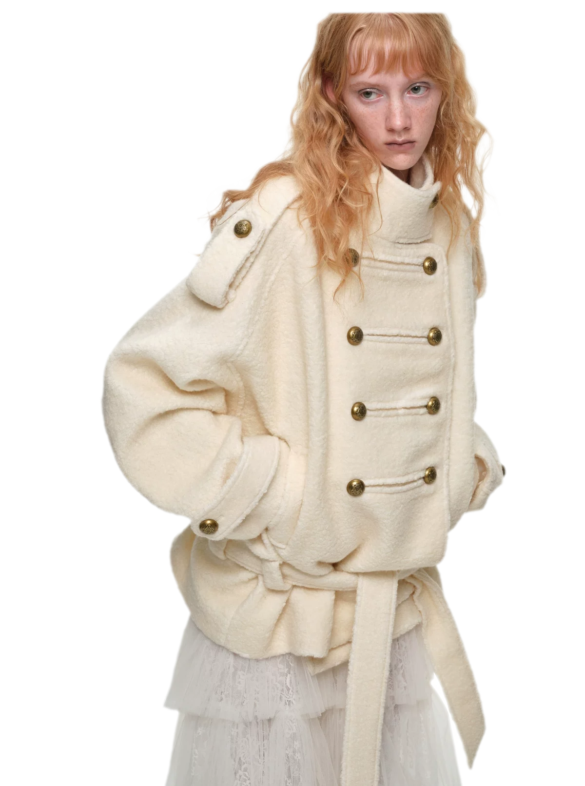 Wool Blend Napoleon Coat