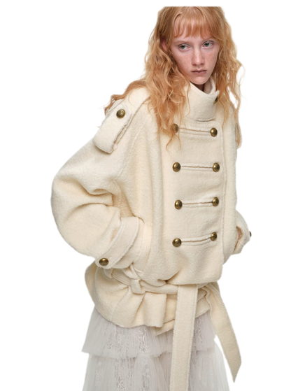 Wool Blend Napoleon Coat