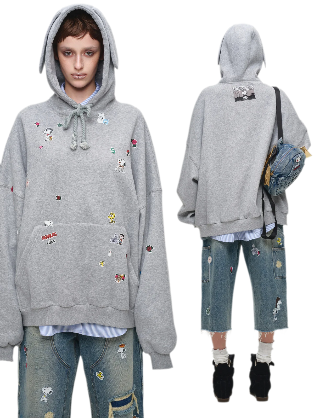 Brushed Oversized Graphic Hoodie