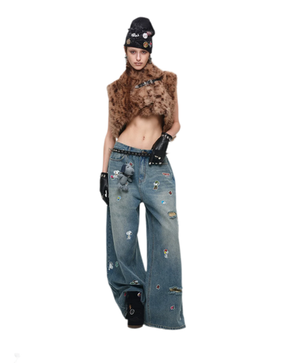 Belted Leopard Faux Fur Vest