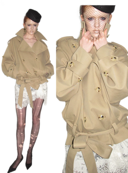 Double-Breasted Belted Trench Coat