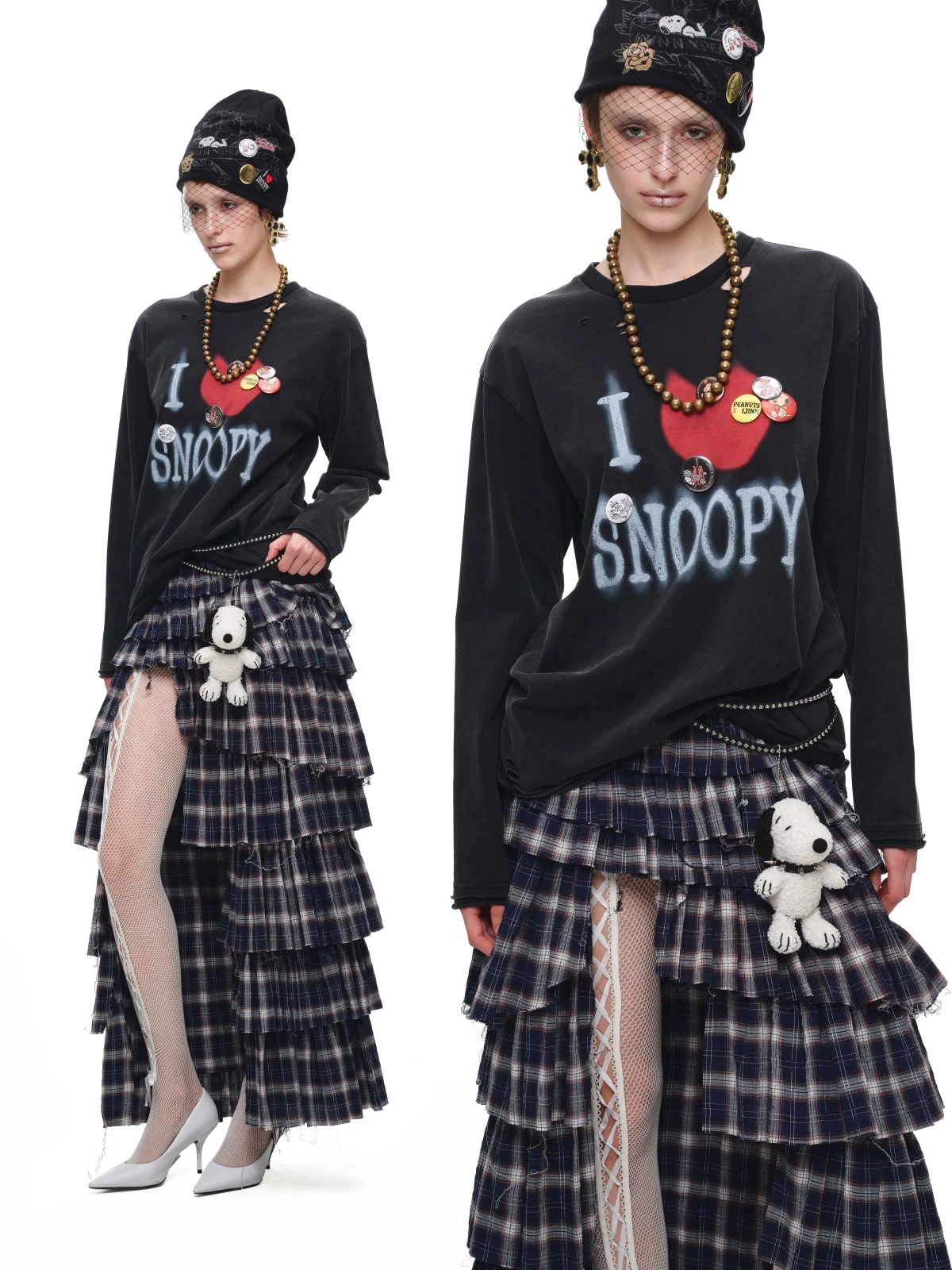 Deconstructed Plaid Cake Skirt