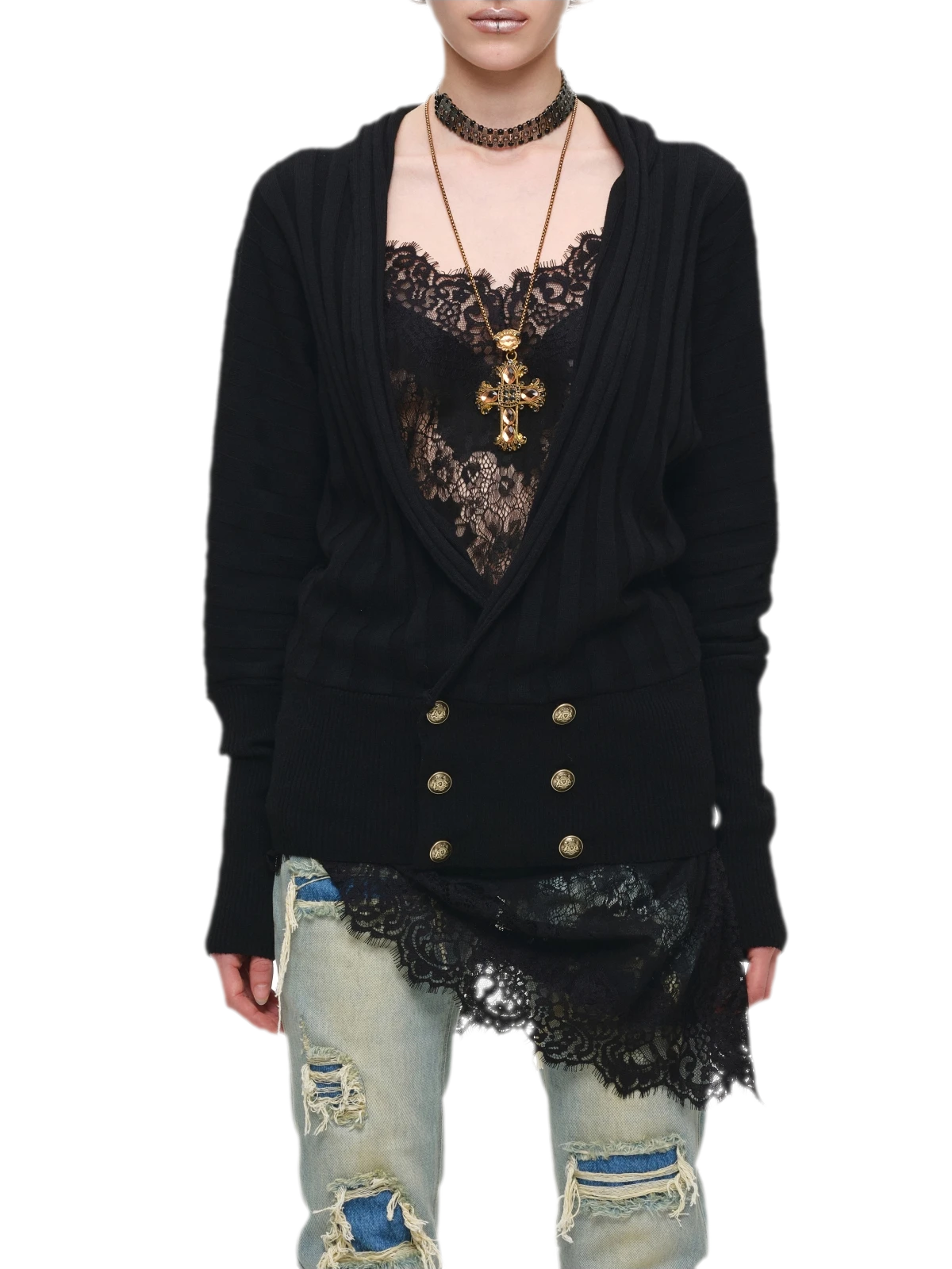 Washed Appliqué Straight-Leg Jeans