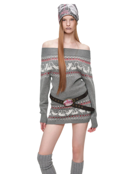 Haut en maille pour chat Fair Isle