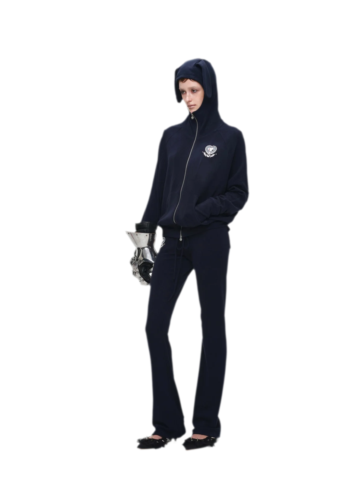 Brushed Knit Batwing Hoodie Set