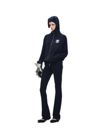 Brushed Knit Batwing Hoodie Set