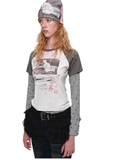 Graphic Color-Block Raglan T-Shirt
