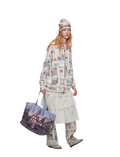 Waffle Print Hooded Set
