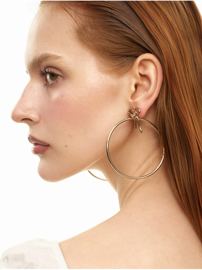 Vintage Rhinestone Bow Earrings