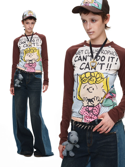 Contrast Raglan Graphic T-Shirt