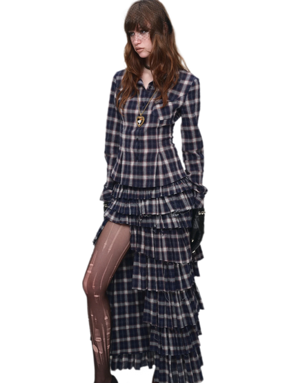 Plaid Tiered Skirt Set