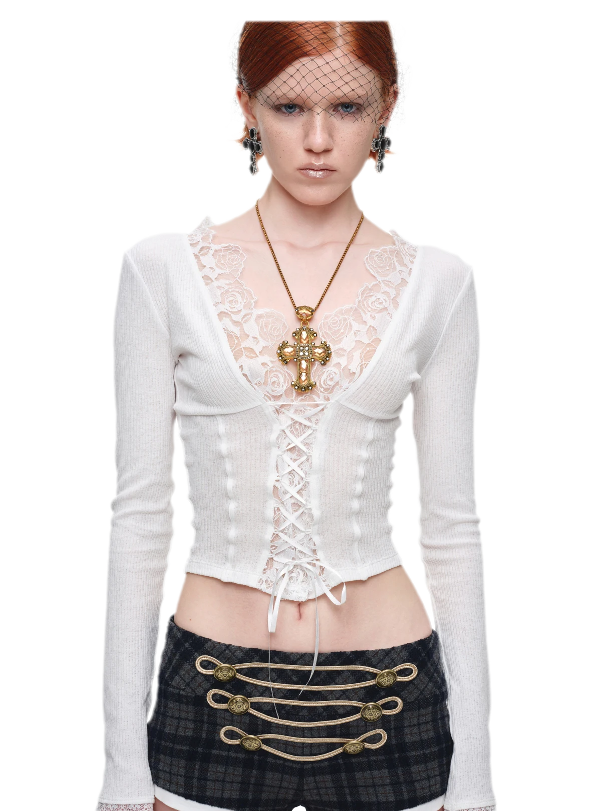 Lace Trim Knit Top