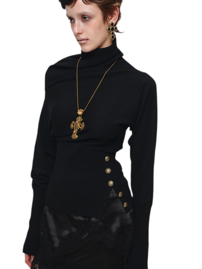 เสื้อสเวตเตอร์แขนค้างคาวอะซิเตตแคชเมียร์