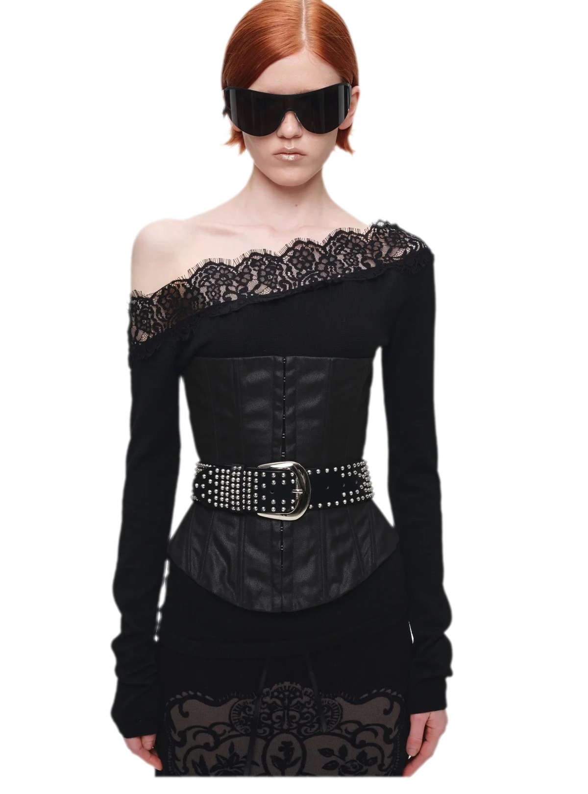 Acetate Cashmere Lace Knit Top