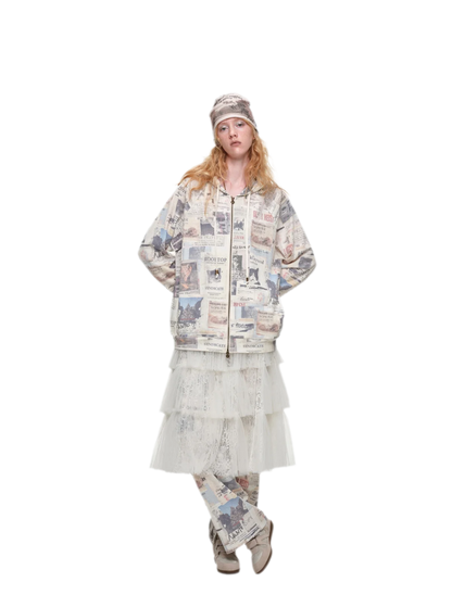 Waffle Print Hooded Set