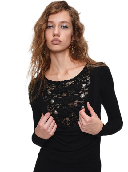 Velvet Lace Cowlneck Dress